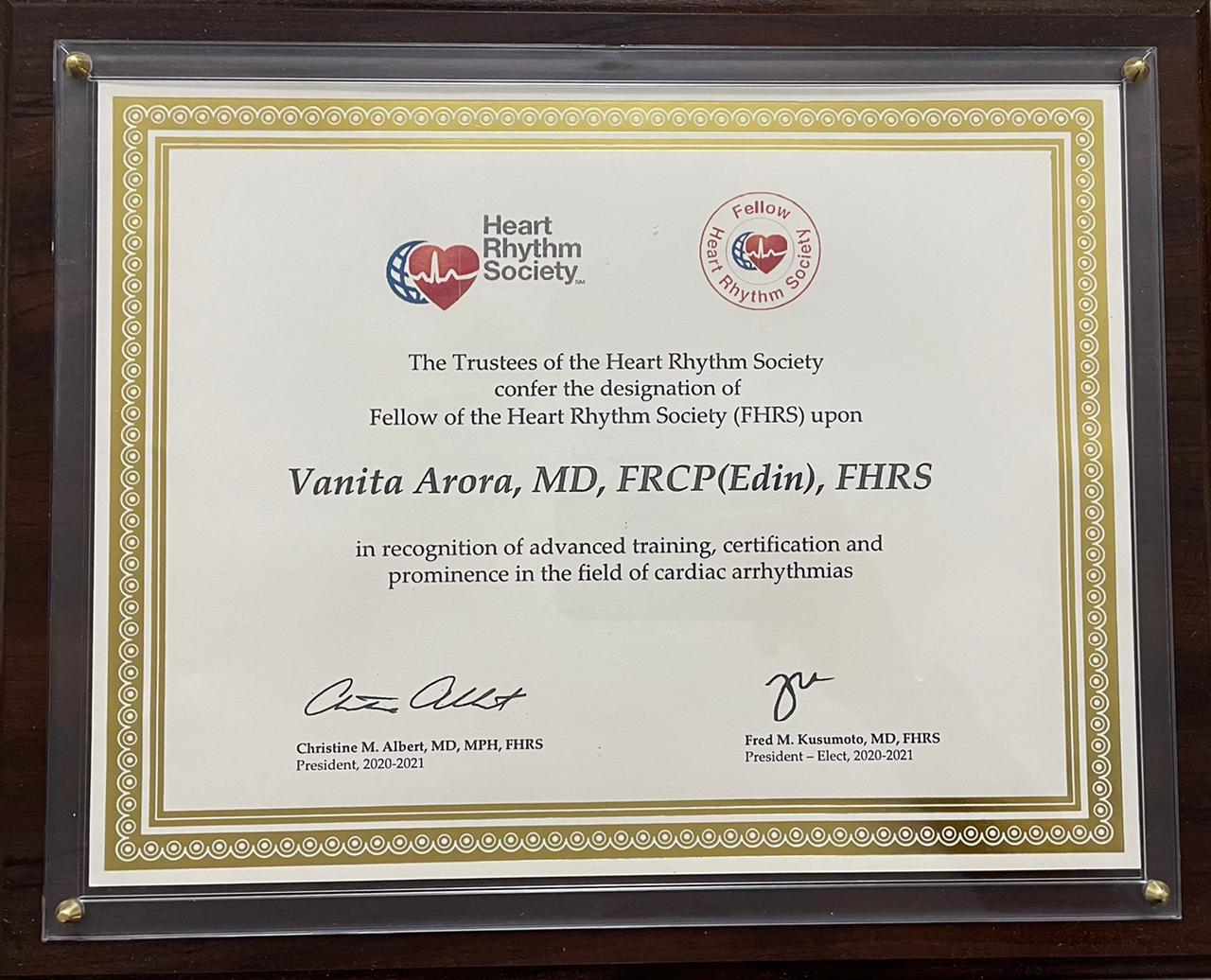 Honor of FHRS to best cardiologist